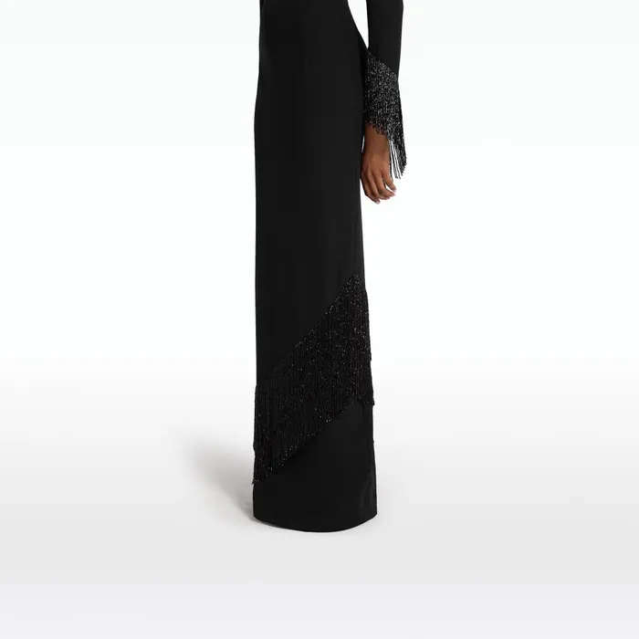 Safiyaa Costella Black Long Dress Women Dresses