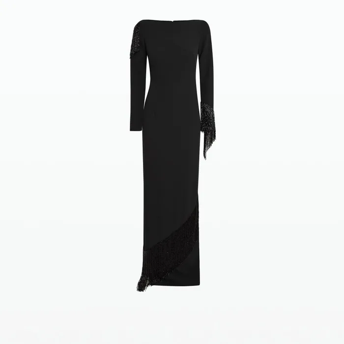 Safiyaa Costella Black Long Dress Women Dresses