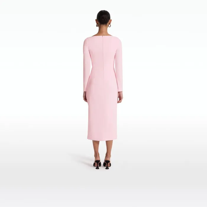 Safiyaa Craina Peony Blush Midi Dress Women Dresses