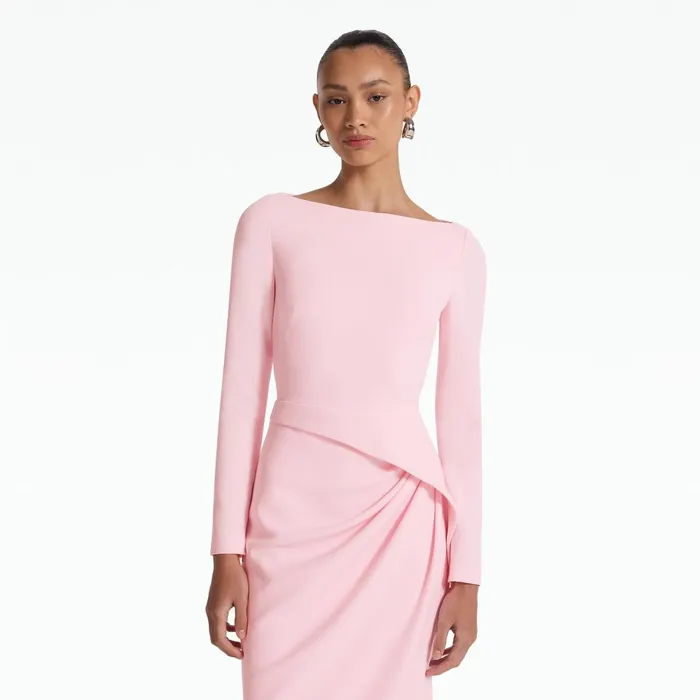 Safiyaa Craina Peony Blush Midi Dress Women Dresses