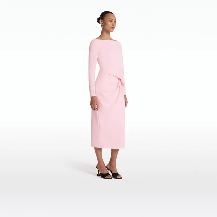 Safiyaa Craina Peony Blush Midi Dress Women Dresses