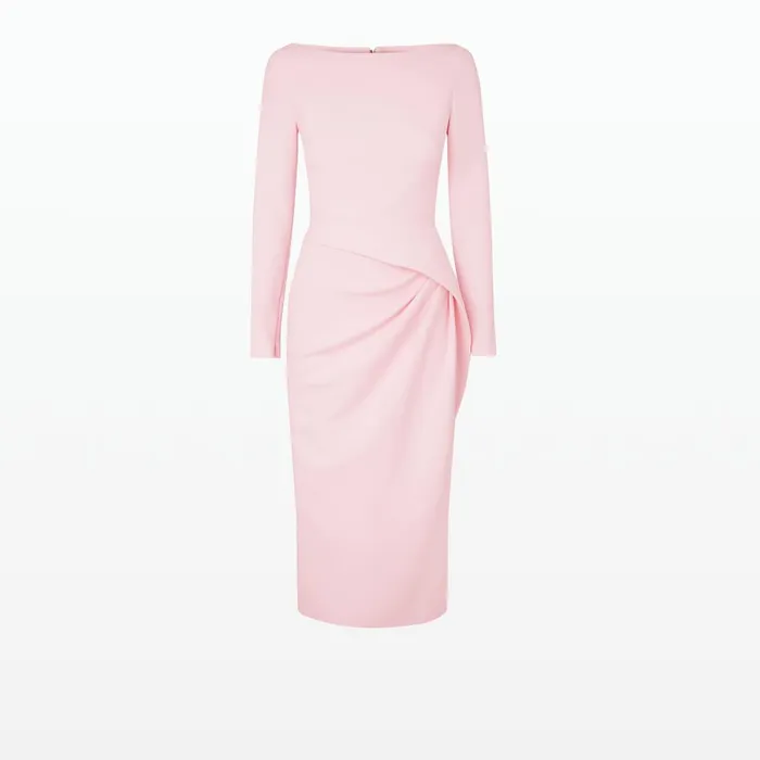 Safiyaa Craina Peony Blush Midi Dress Women Dresses