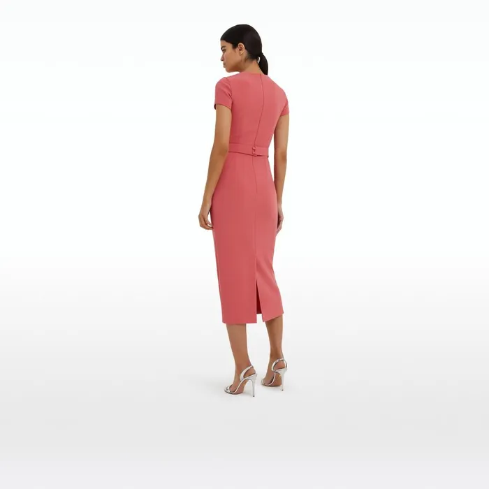 Safiyaa Cressida Terracotta Midi Dress Women Dresses