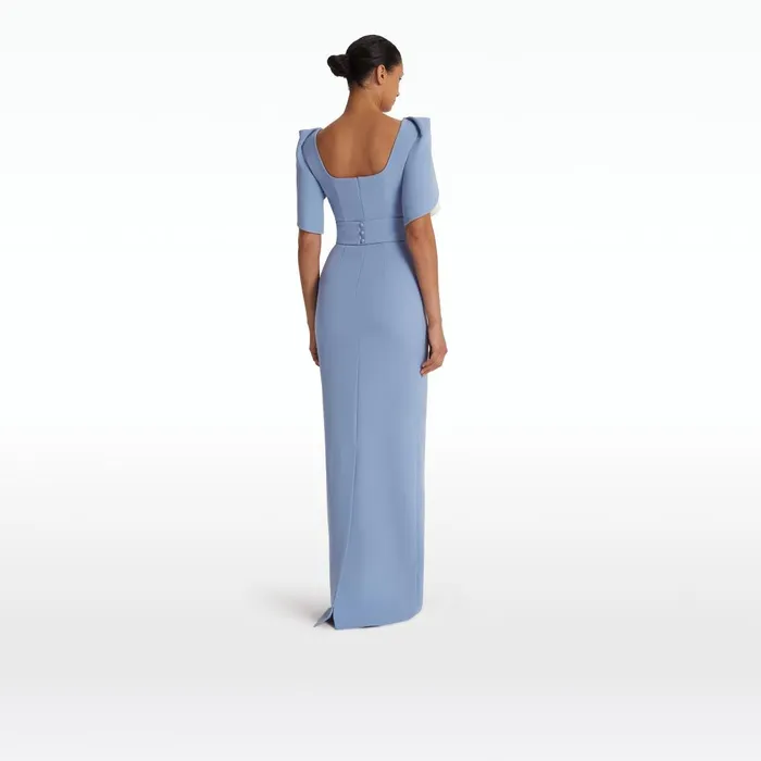 Safiyaa Dara Blue Ash Long Dress Women Dresses