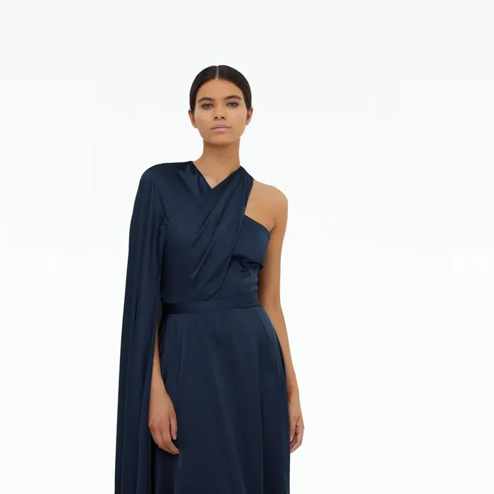 Safiyaa Drapina Sapphire Long Dress Women Dresses