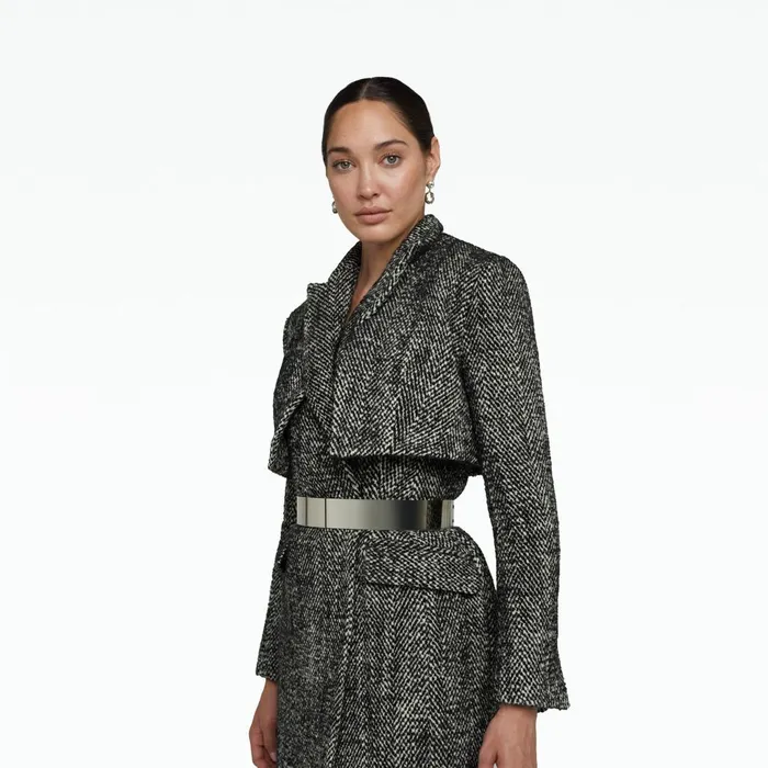 Safiyaa Ennis Black Wool Coat Women Jackets and Coats