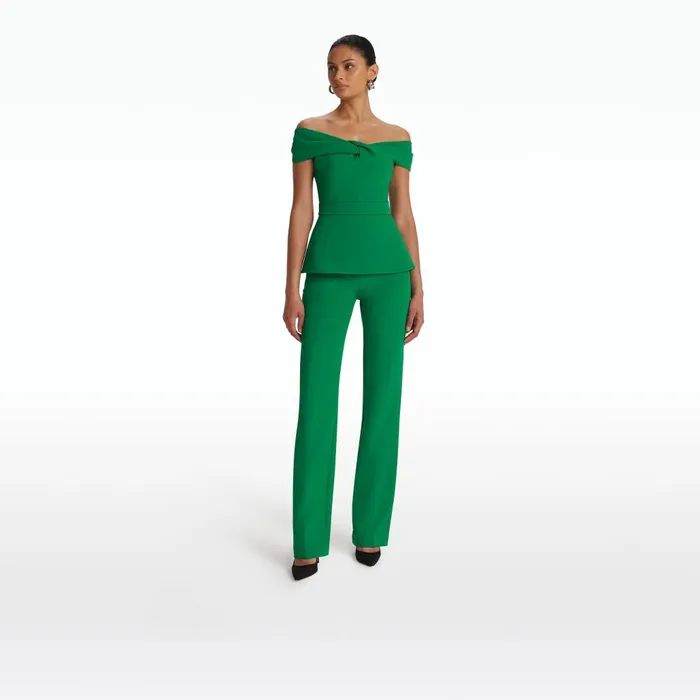 Safiyaa Goldie Emerald Trousers Women Trousers