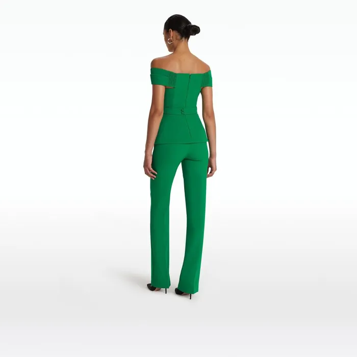 Safiyaa Goldie Emerald Trousers Women Trousers
