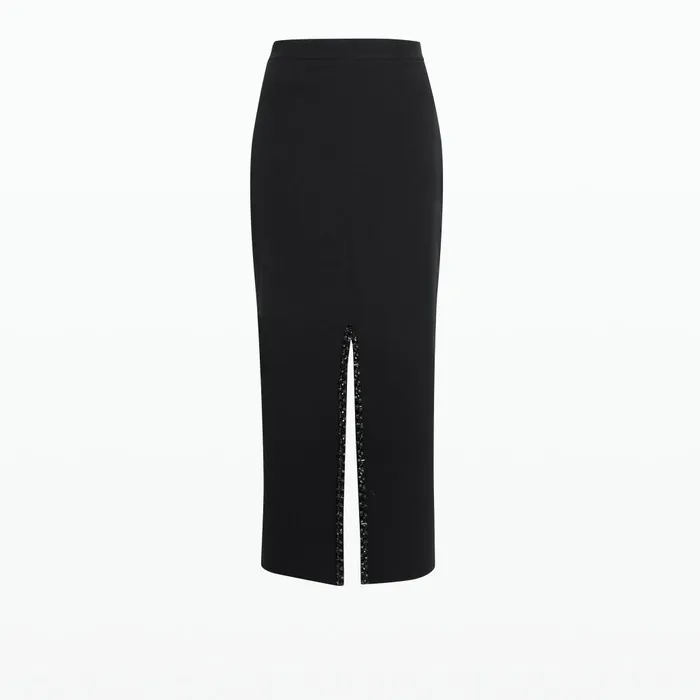 Safiyaa Grainee Black and Nuit Trim Embroidery Skirt Women Skirts