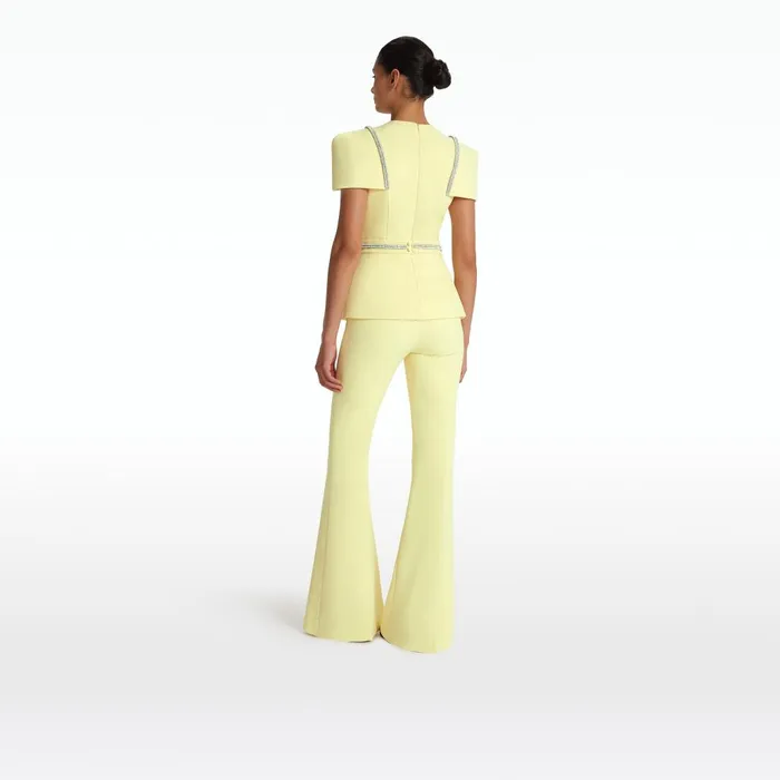 Safiyaa Halo Pale Yellow Top Women Tops