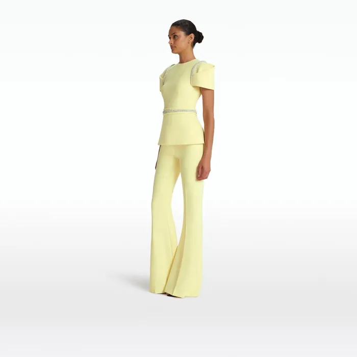 Safiyaa Halo Pale Yellow Top Women Tops