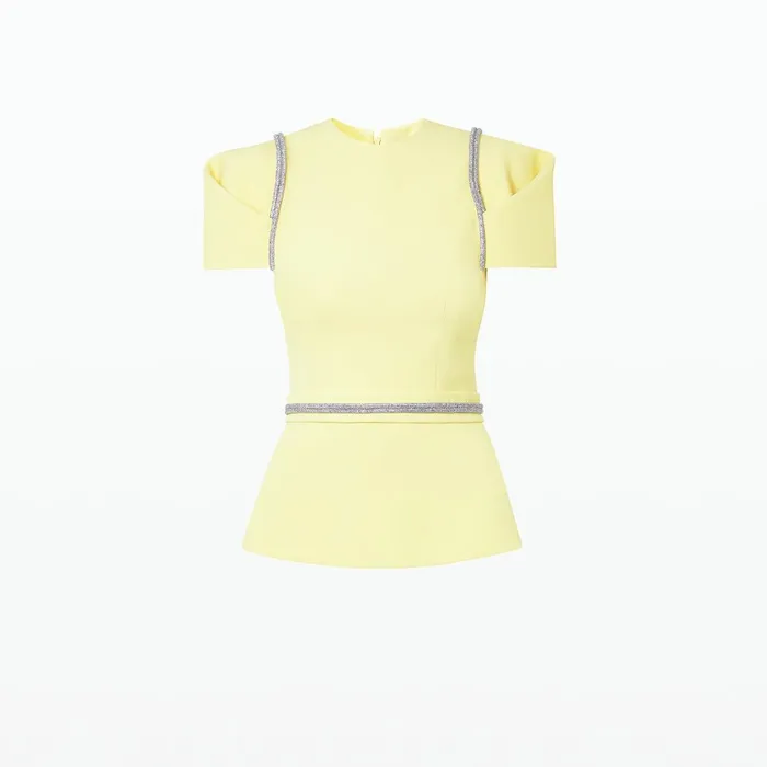 Safiyaa Halo Pale Yellow Top Women Tops