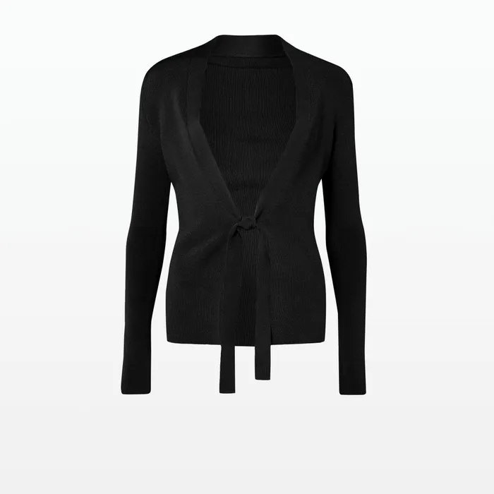 Safiyaa Mani Black Knit Cardigan Women Knitwear