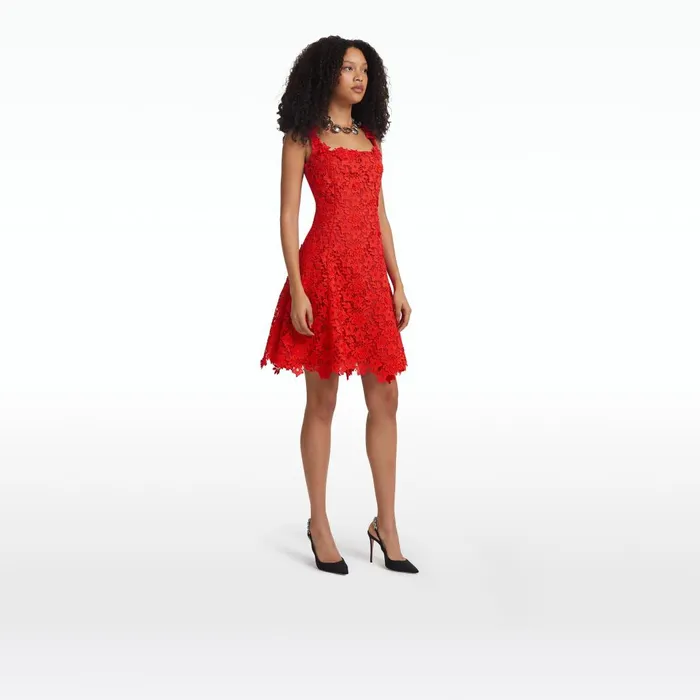 Safiyaa Marrie Lacquer Red Short Dresses Women Dresses