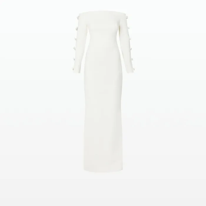 Safiyaa Morag Ivory Long Dress Women Dresses