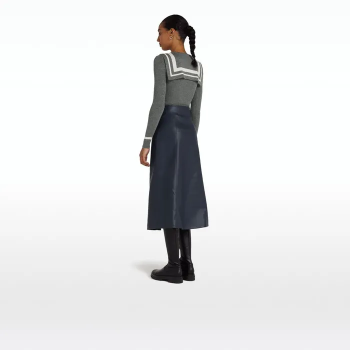 Safiyaa Odette Stone Melange and Ivory Knit Women Tops