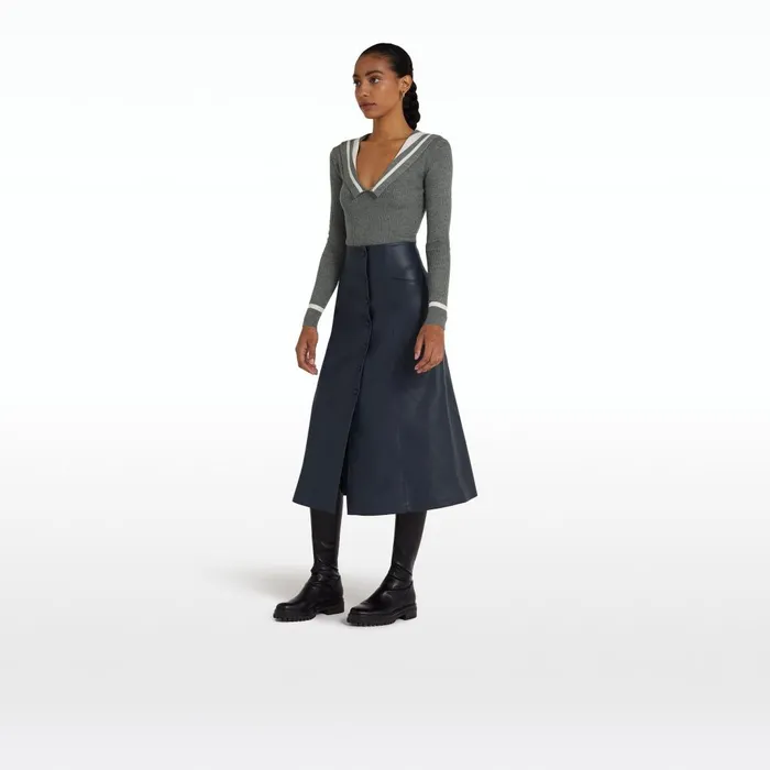 Safiyaa Odette Stone Melange and Ivory Knit Women Tops