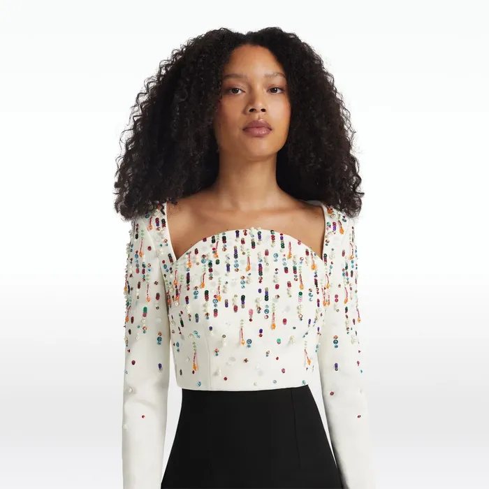 Safiyaa Rachie Ivory Top Women Tops
