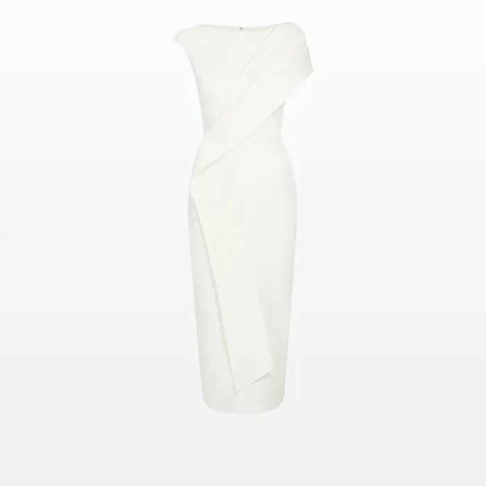 Safiyaa Regina Ivory Midi Dress Women Dresses