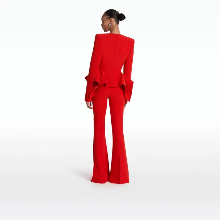 Safiyaa Renna Scarlet Red Jacket Women Jackets and Coats