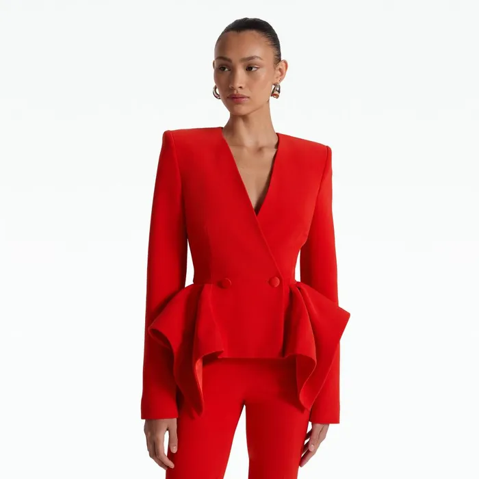 Safiyaa Renna Scarlet Red Jacket Women Jackets and Coats