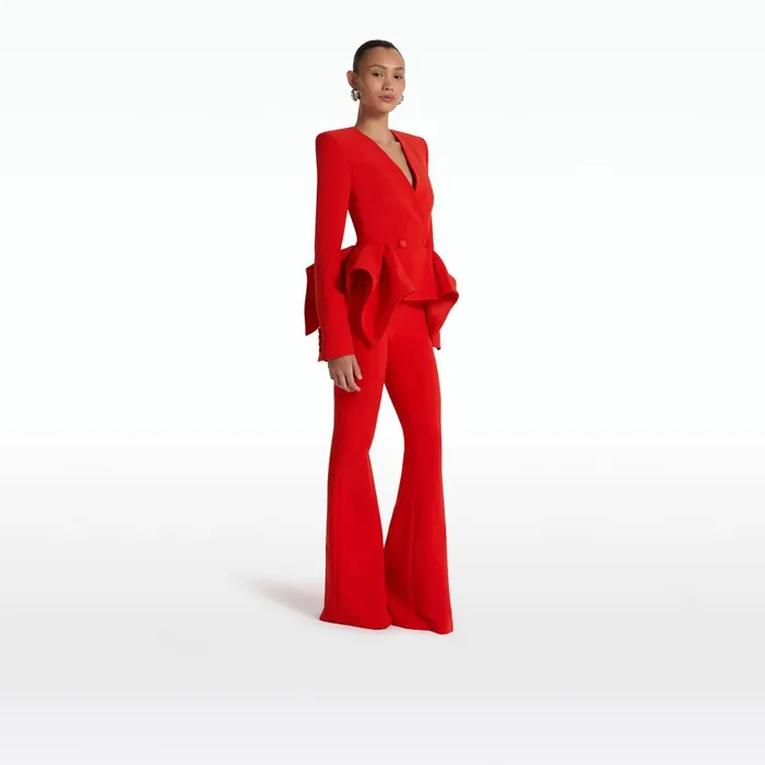 Safiyaa Renna Scarlet Red Jacket Women Jackets and Coats