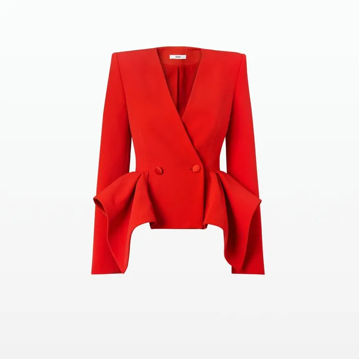 Safiyaa Renna Scarlet Red Jacket Women Jackets and Coats