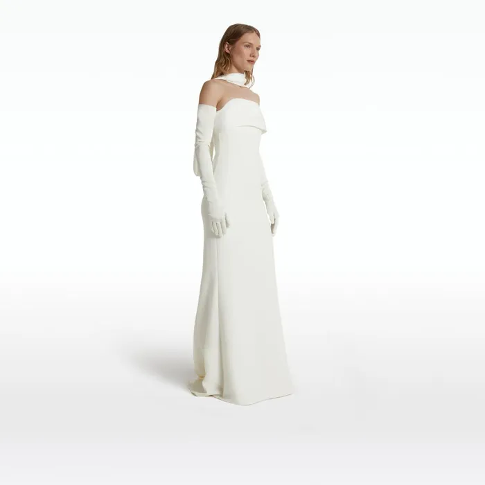 Safiyaa Roshana Ivory Long Dress Women Dresses