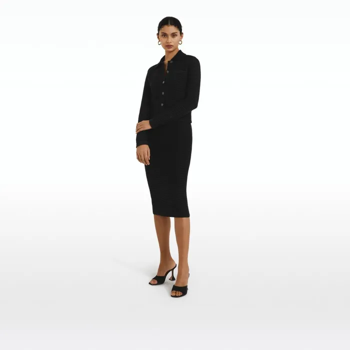 Safiyaa Sabah Black Crochet Skirt Women Skirts
