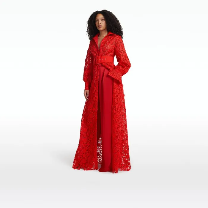 Safiyaa Salma Lacquer Red Long Dress Women Dresses