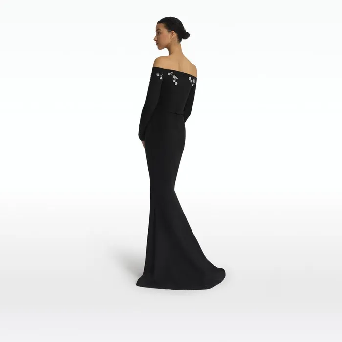 Safiyaa Sonya Black Long Dress Women Dresses