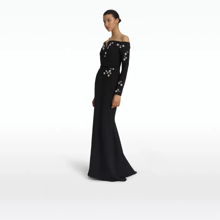 Safiyaa Sonya Black Long Dress Women Dresses