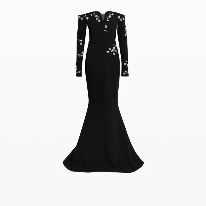 Safiyaa Sonya Black Long Dress Women Dresses