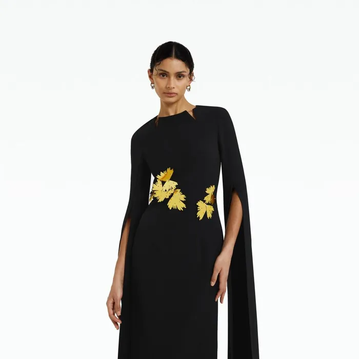 Safiyaa Talin Embroidered Black Long Dress Women Dresses