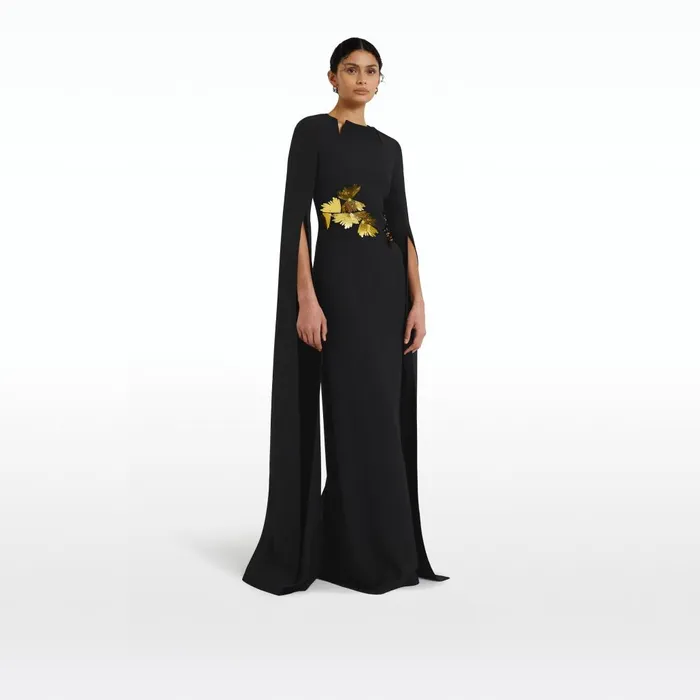 Safiyaa Talin Embroidered Black Long Dress Women Dresses