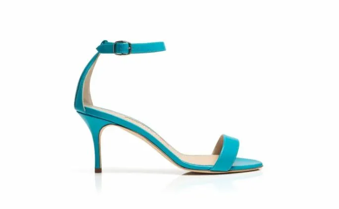 Sandals Women Manolo Blahnik CHAOSTurquoise Patent Leather Ankle Strap Sandals Sandals Women Manolo Blahnik CHAOSTurquoise Patent Leather Ankle Strap Sandals