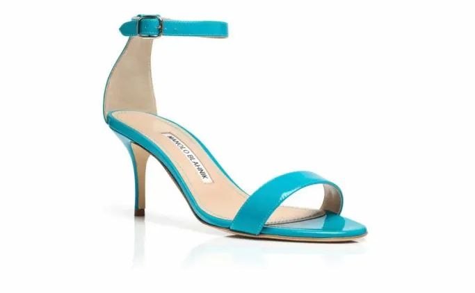 Sandals Women Manolo Blahnik CHAOSTurquoise Patent Leather Ankle Strap Sandals Sandals Women Manolo Blahnik CHAOSTurquoise Patent Leather Ankle Strap Sandals