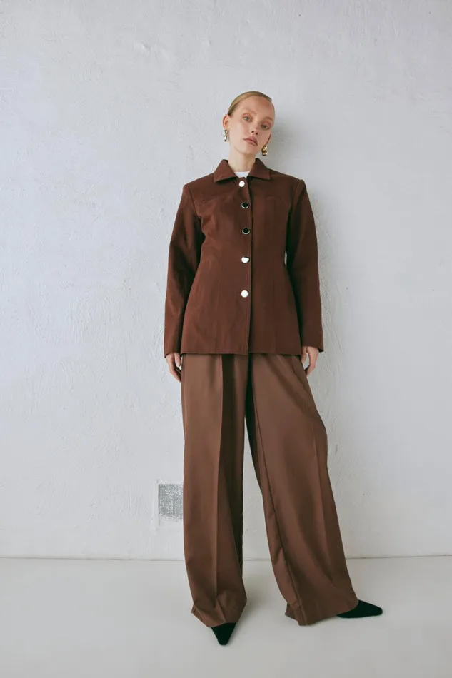 Sets Women VRG GRL Esti Jacket Chocolate Sets Women VRG GRL Esti Jacket Chocolate