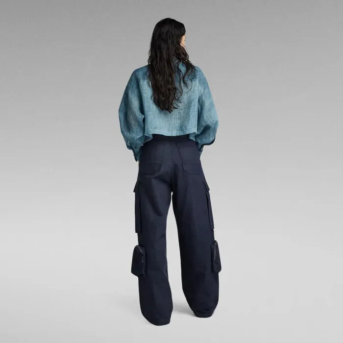 Shirts and Blouses Women GStar RAW GSRR Utility Shirt Cold Dyed Midnight Blue