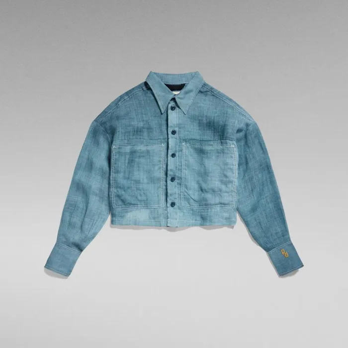 Shirts and Blouses Women GStar RAW GSRR Utility Shirt Cold Dyed Midnight Blue