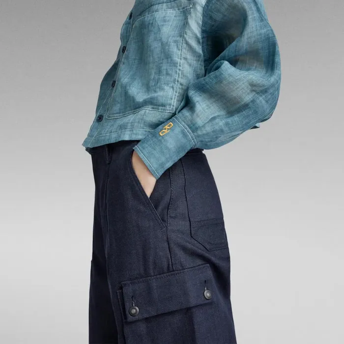 Shirts and Blouses Women GStar RAW GSRR Utility Shirt Cold Dyed Midnight Blue