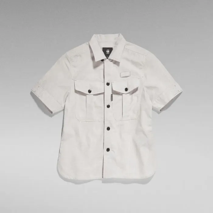 Shirts and Blouses Women GStar RAW Officer TShirt Whitedark Black Jacquard