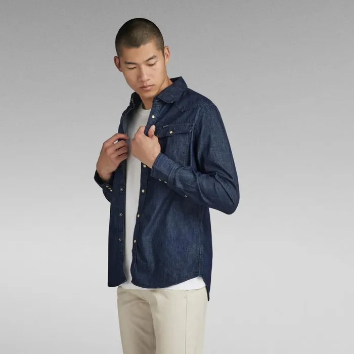 Shirts and Blouses Women GStar RAW Unisex 3301 Slim Shirt Rinsed