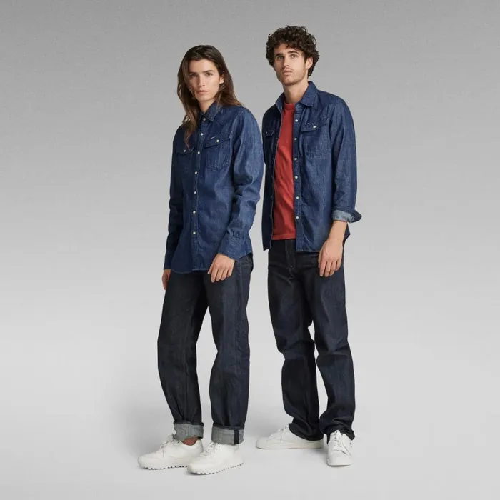 Shirts and Blouses Women GStar RAW Unisex 3301 Slim Shirt Rinsed
