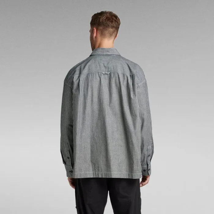 Shirts Men GStar RAW Boxy Fit Shirt Rinsed Deck Stripe