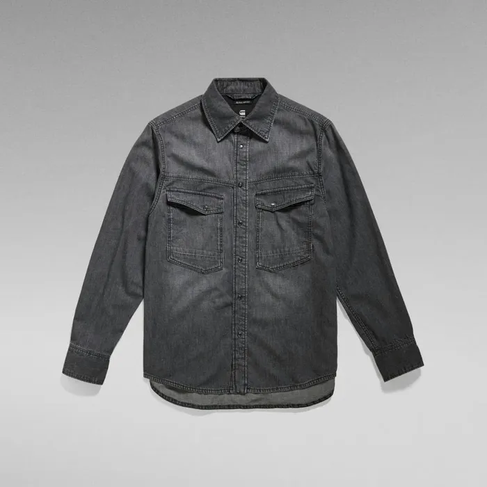 Shirts Men GStar RAW Unisex Dakota Regular Shirt Faded Black Jasper