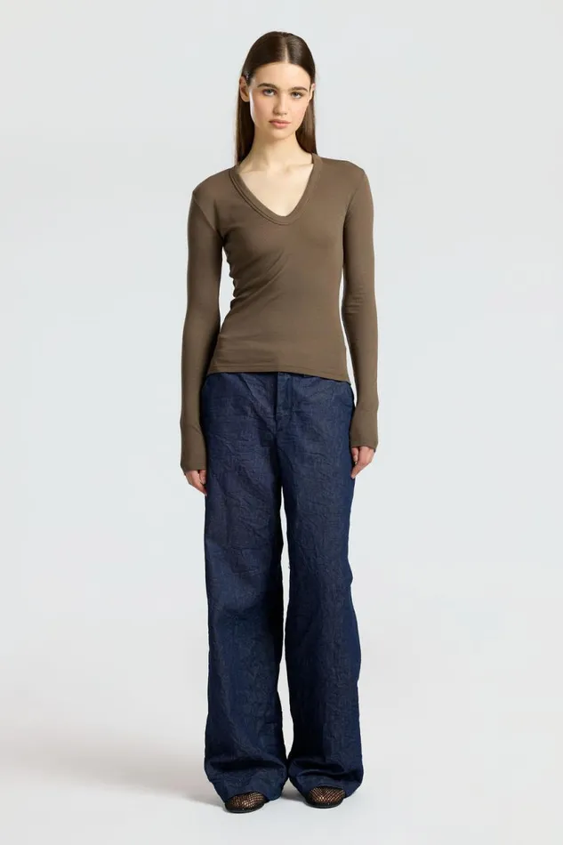Shirts Women COTTON CITIZEN Verona UNeck Shirt Fossil Shirts Women COTTON CITIZEN Verona UNeck Shirt Fossil
