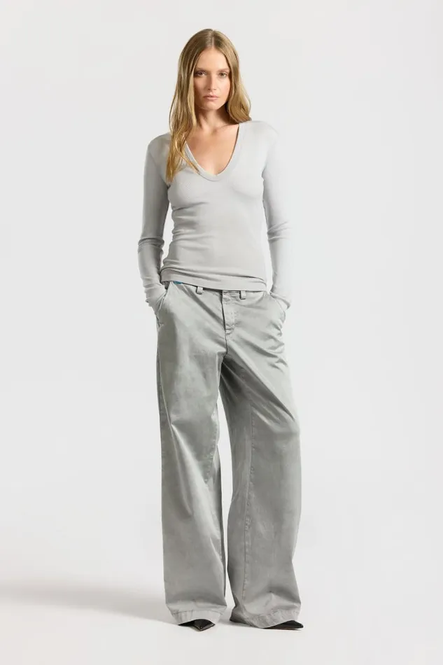 Shirts Women COTTON CITIZEN Verona UNeck Shirt Silver Cast Shirts Women COTTON CITIZEN Verona UNeck Shirt Silver Cast