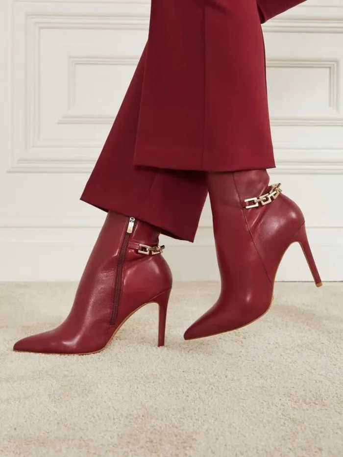 Shoes Women Marciano Bale Leather Bootie Medium Red Shoes Women Marciano Bale Leather Bootie Medium Red