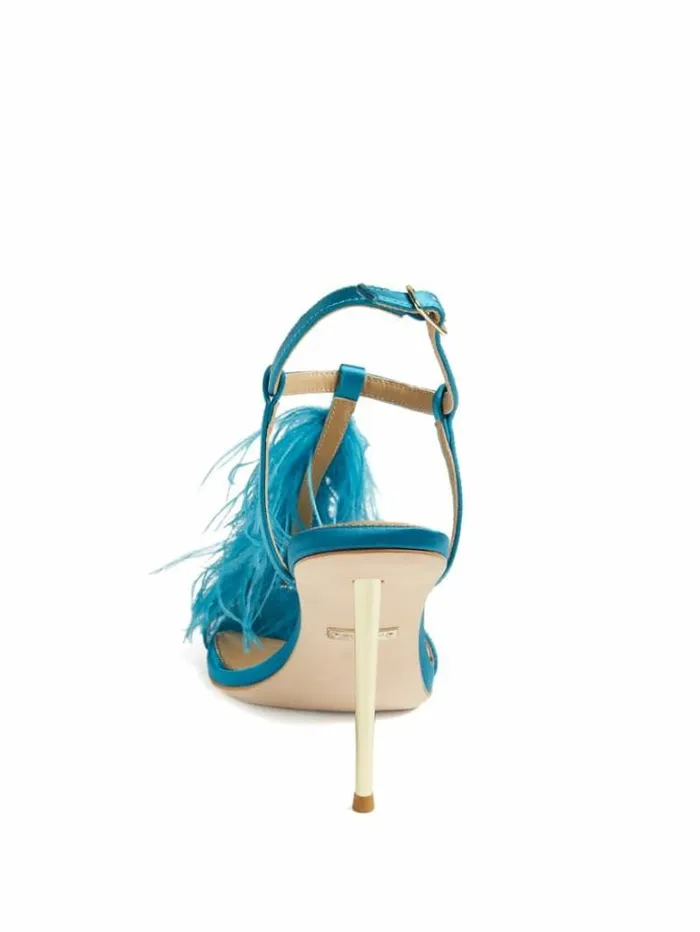 Shoes Women Marciano Reyon Feather Satin Heel Blue Opal Shoes Women Marciano Reyon Feather Satin Heel Blue Opal